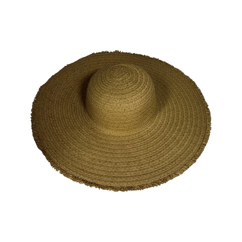 Frayed Edge Straw Floppy Sun Hat