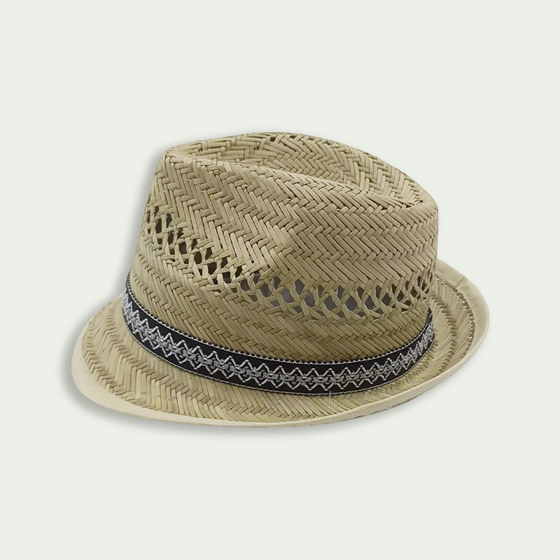 Breathable Short Brim Summer Straw Fedora Hat