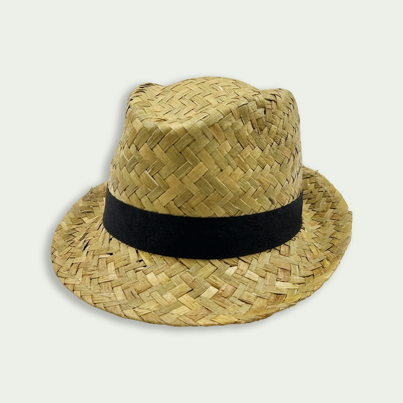Vintage Short Brim Straw Fedora Trilby Hat
